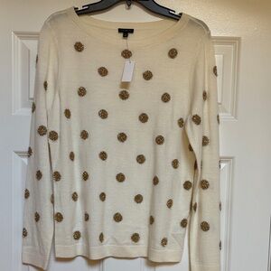 New Talbots Cream Knit with Gold Accents